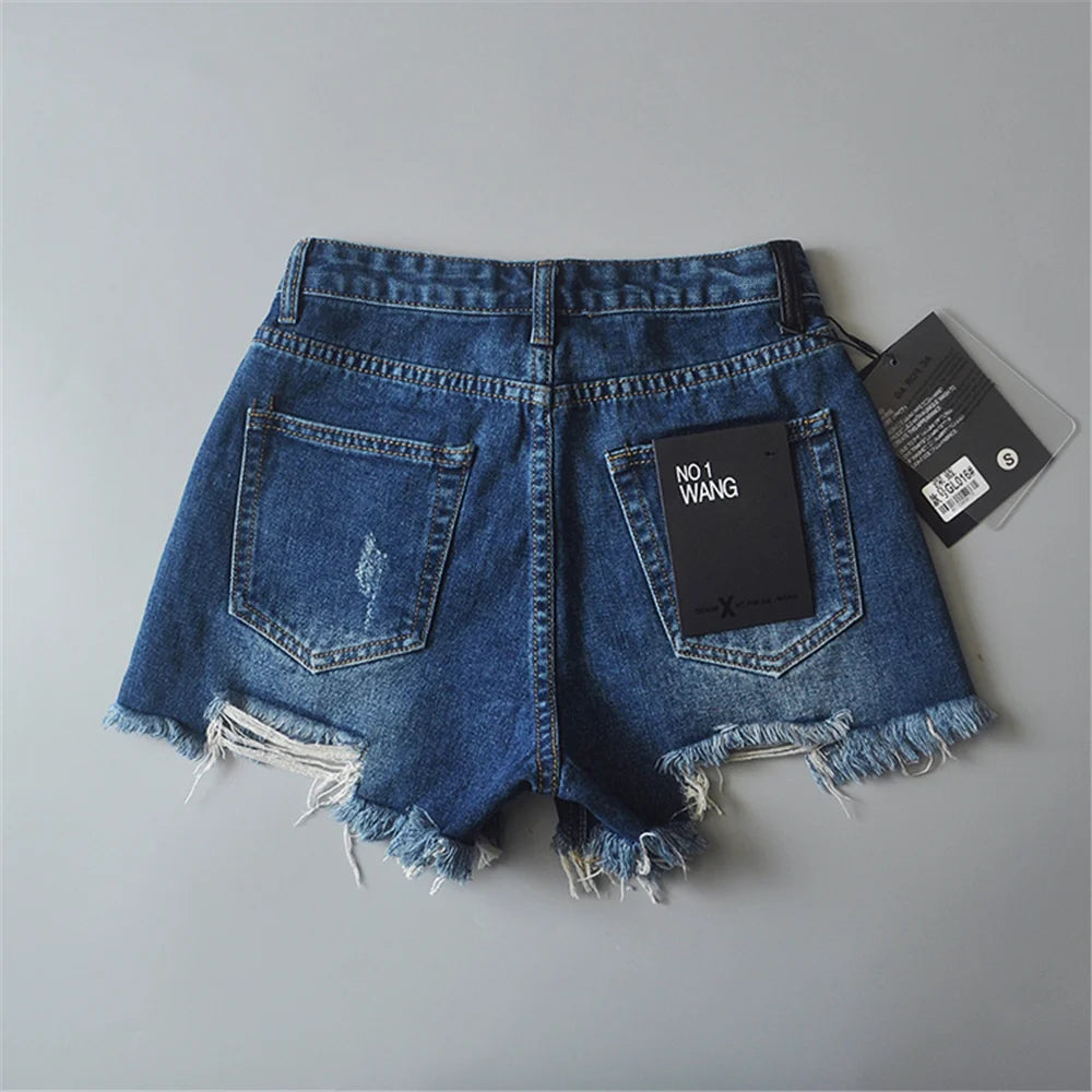 2024 Summer denim shorts for women black jeans shorts women distressed short mujer white jean shorts ripped y2k streetwear