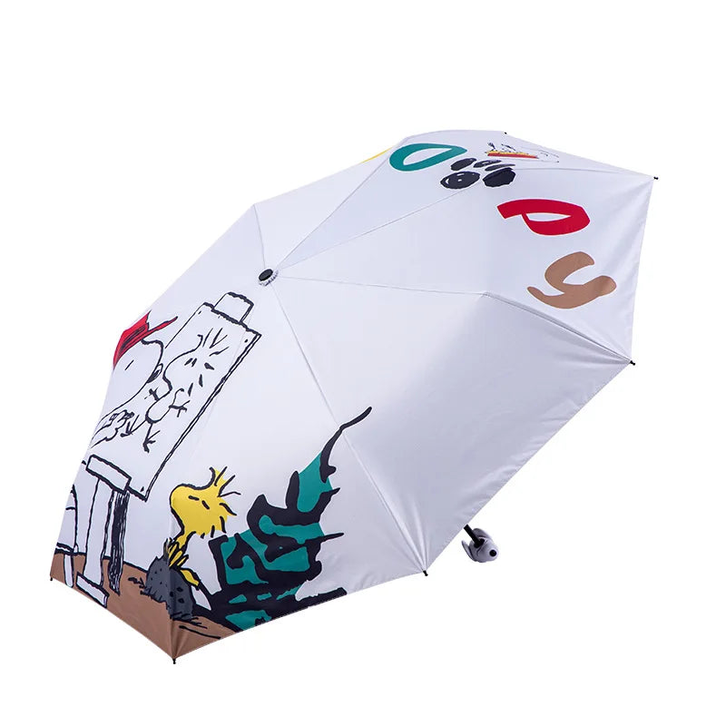 Snoopy Umbrella Girl Cartoon Fold Sun Protection Child Sun Umbrella Boys Rain or Shine Cute Student Snoopy Parasol Wholesale