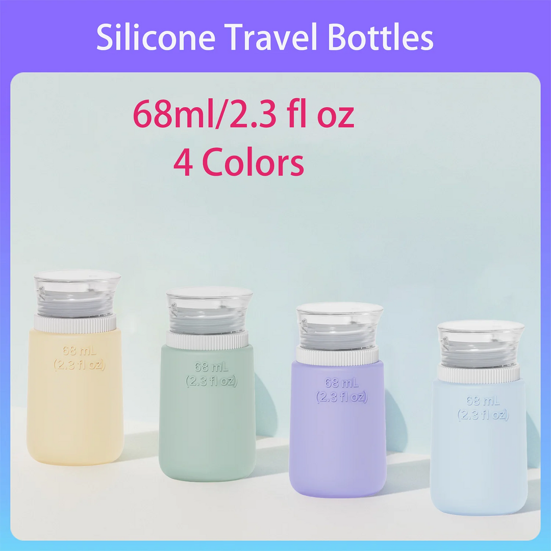 Travel Bottles,TSA Approved Portable Leak Proof Bottles, Silicone Squeezable Containers, Travel Accessories Refillable Bottles