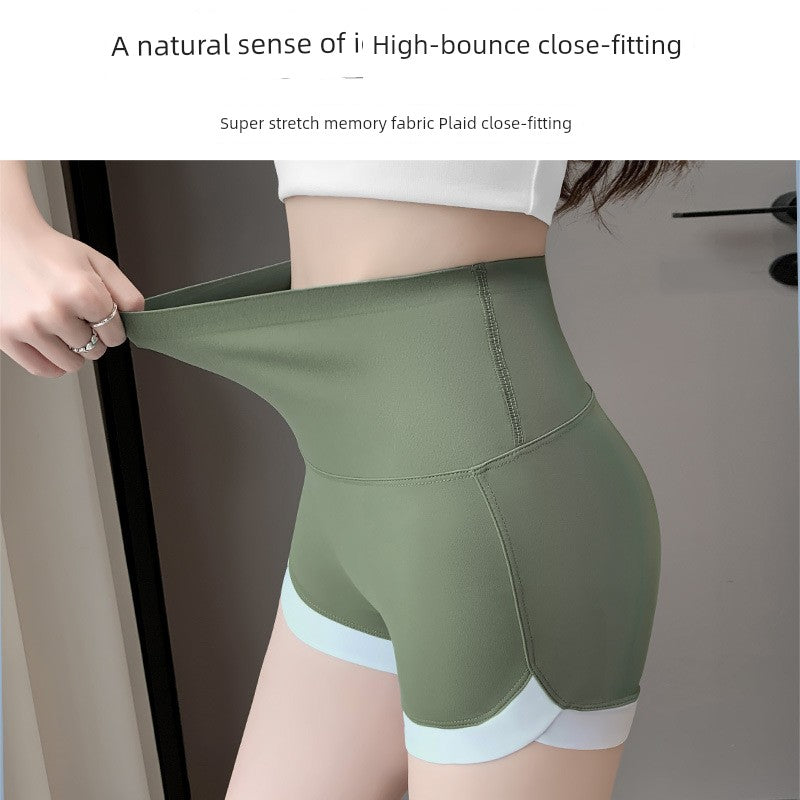 No Embarrassment Line Hip Lifting Patchwork Contrast Color Women's Shark Pants