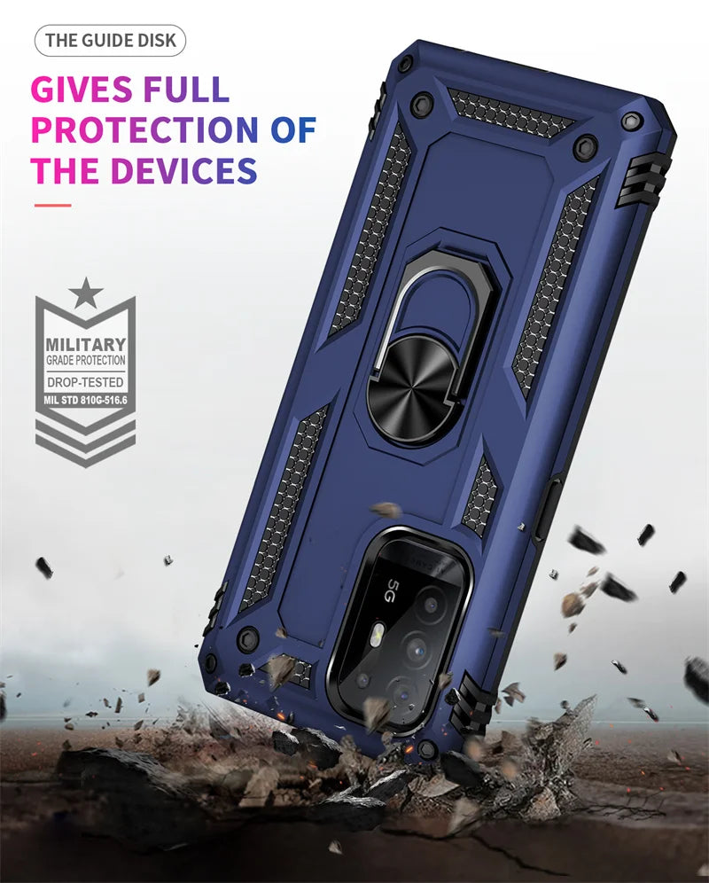 For OPPO A94 5G Case Armor Shockproof Magnetic Car Holder Ring Phone Case for Reno 5Z 5 Z Reno5Z A 94 Oppoa94 Hard PC Back Cover