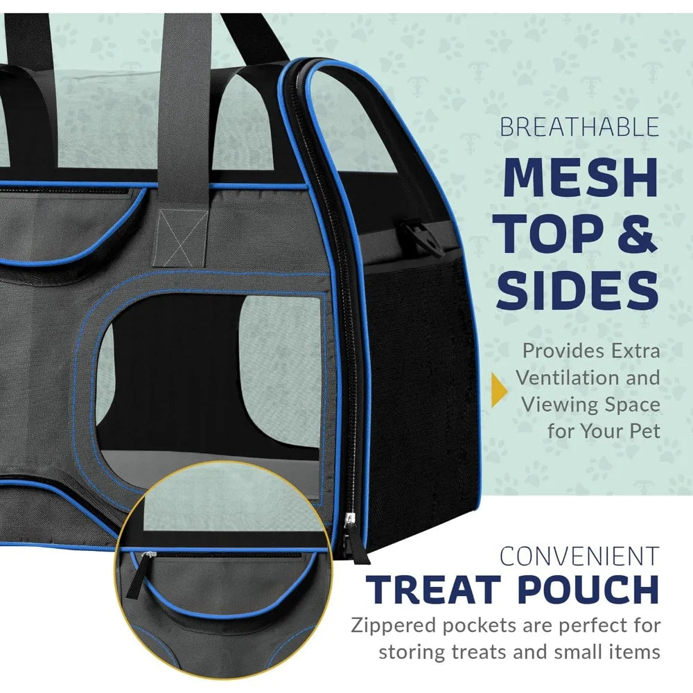 Pet Carrier - Airline Approved Dog Carrier - TSA Approved Pet Carrier for Small Dogs and Cats - Travel Airplane Dog Carriers