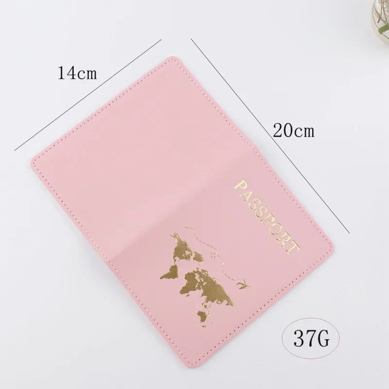 New Simple Fashion Passport Cover World Thin Slim Travel Passport Holder Wallet Gift PU Leather Card Case Cover Unisex