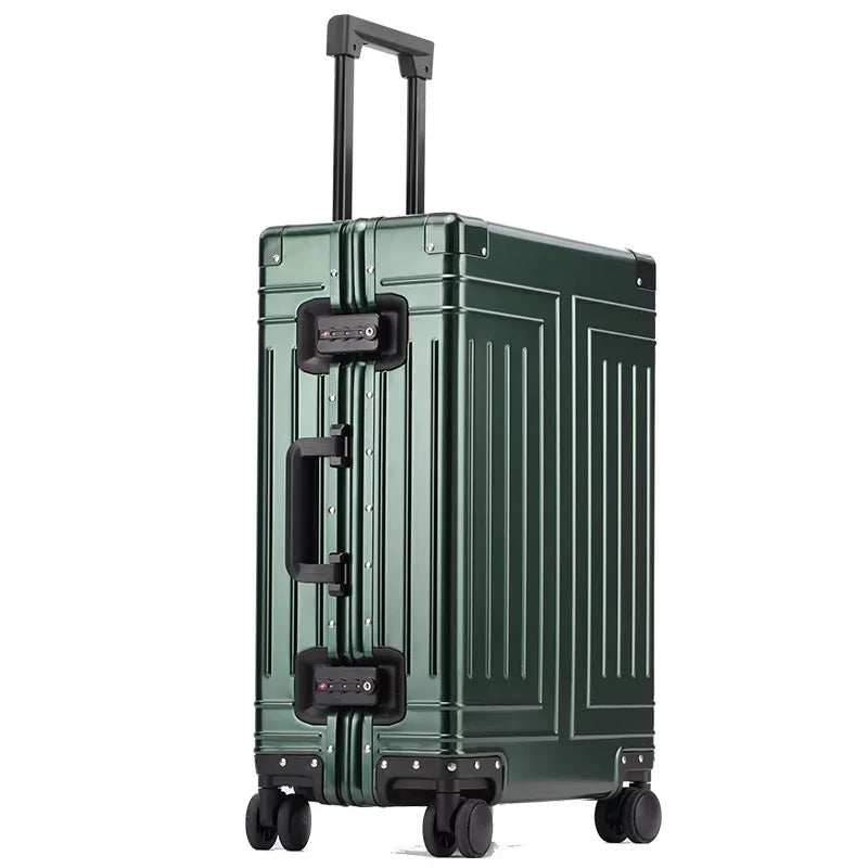 New top quality aluminum travel luggage business trolley suitcase bag spinner boarding carry on rolling luggage 20/24/26/29 inch