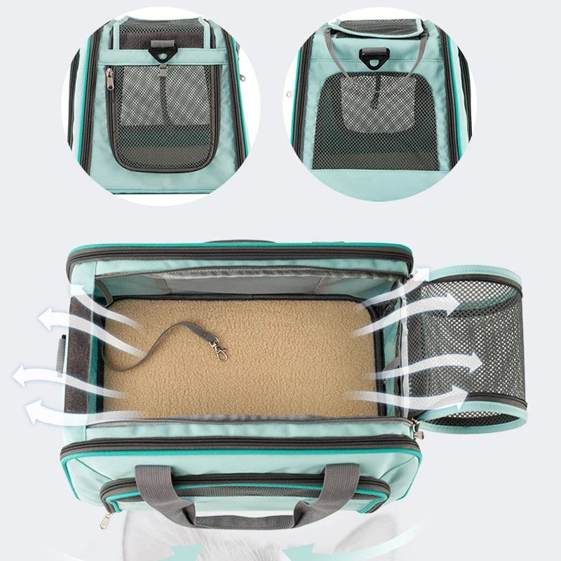 Small Medium Cats Puppies TSA Airline Approved Carrier Soft Sided Travel Puppy Carrier Pet Carrier Bag