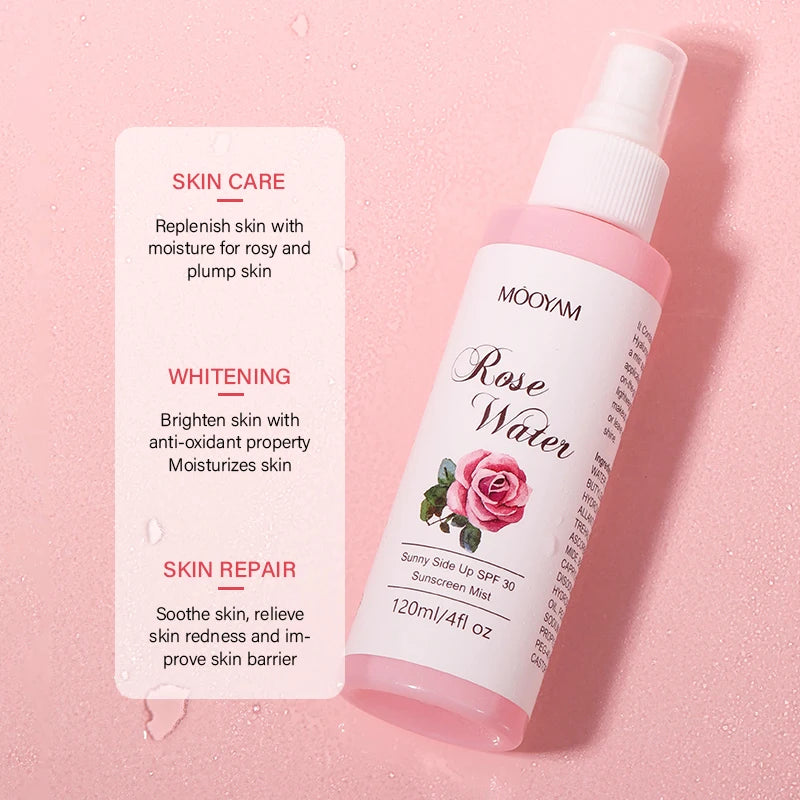 120ml Rose Spray Water Facial Toner Anti-aging Moisturizing Brightening Face Spray Toner Korean Skin Care products