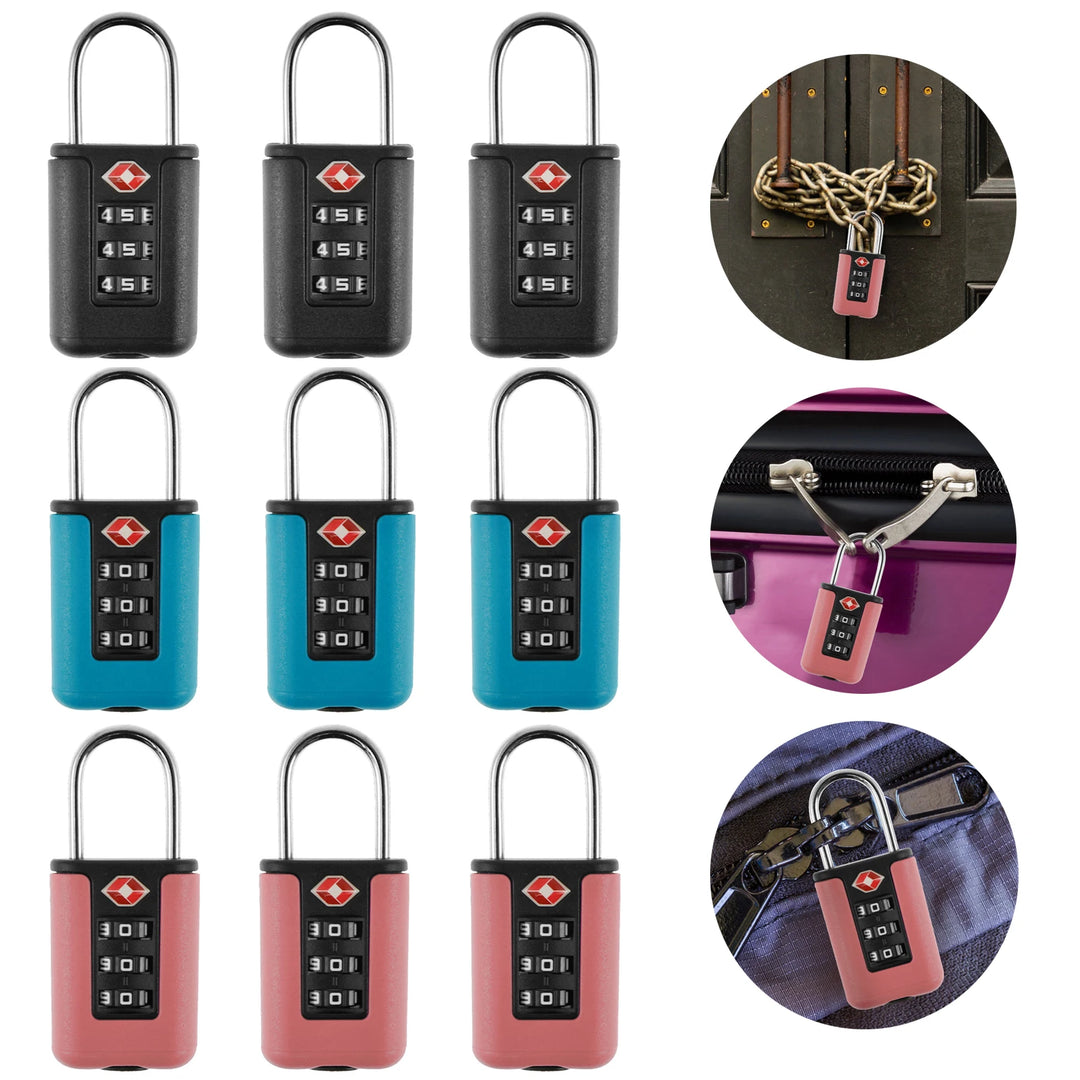 3PCS/Set TSA Approved Luggage Travel Lock 3 Digit Travel Combination Locks for School Gym Locker Luggage Suitcase Baggage Locks