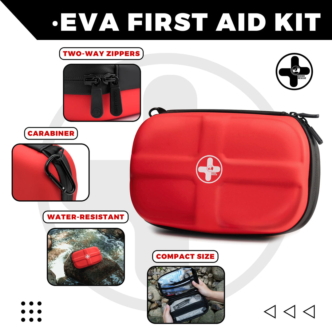 RHINO RESCUE Mini First Aid Kit: Small, Waterproof, Portable. Essential for Travel, Home, Car, College, Camping.