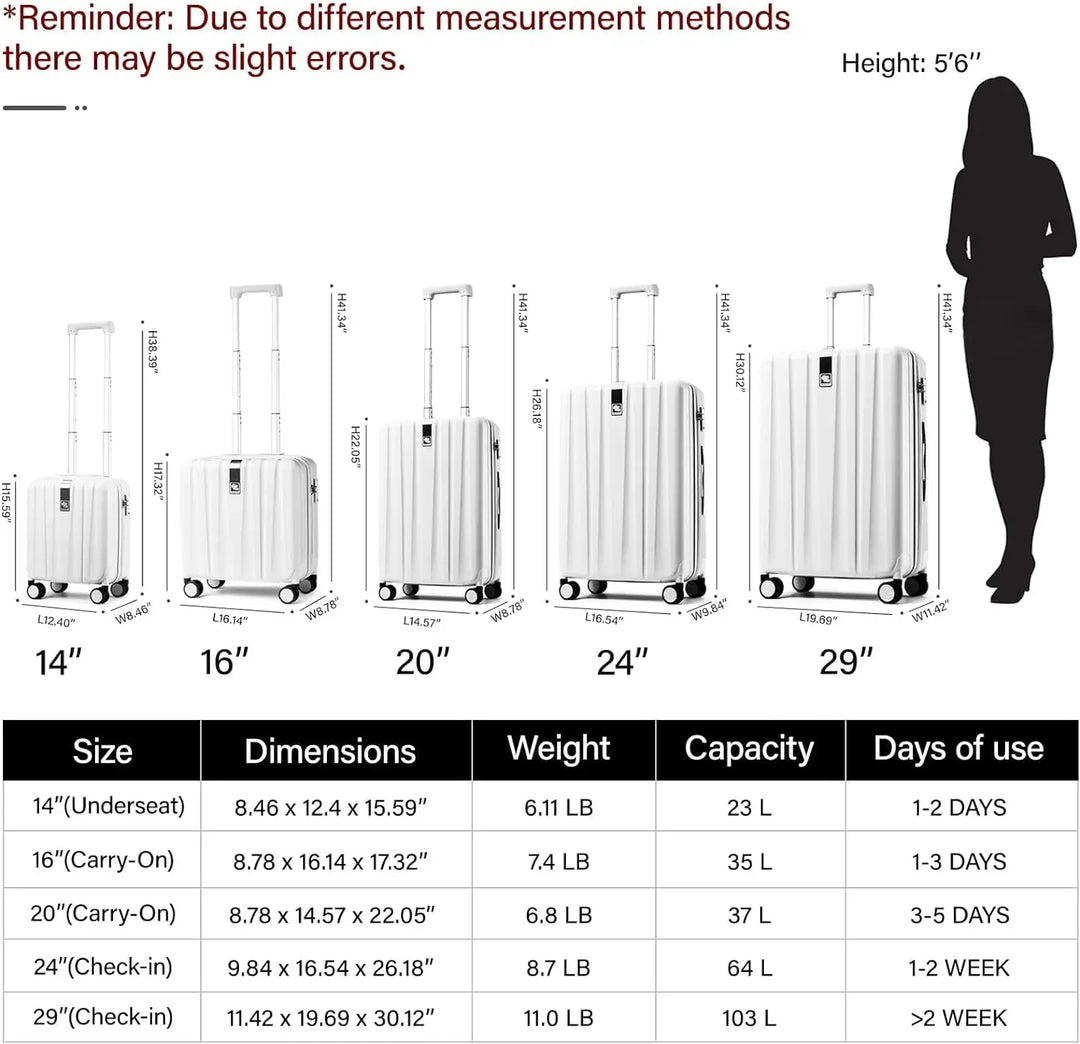 Hanke 20 Inch Carry On Luggage 22x14x9 Airline Approved Lightweight PC Hard Shell Suitcases with Wheels Tsa Luggage Rolling