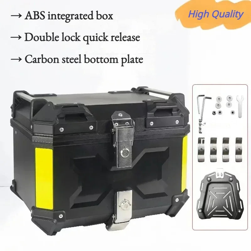 45L ABS Plastic Tail Box Motorcycle Aluminum Alloy Trunk Quick Release Model Large-capacity Moto Box Accessory