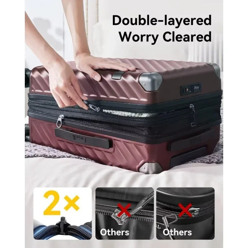 Luggage Sets with Spinner Wheels - 100% Polycarbonate Expandable Hard Suitcases with Wheels - Travel Luggage TSA Approve