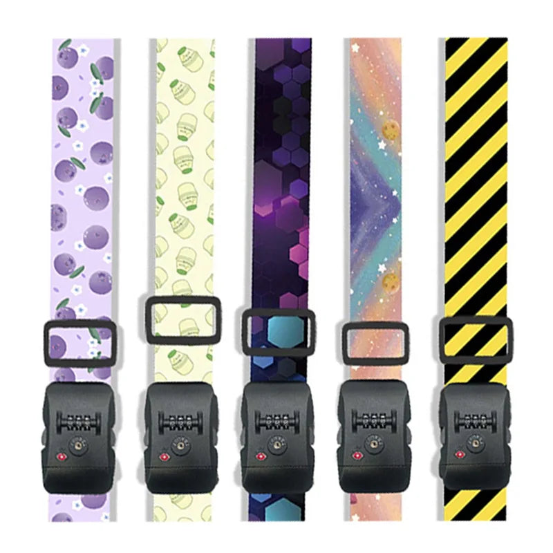 Luggage Straps for 22-28 inch Suitcases TSA Approved Combination Lock Adjustable Suitcase Packing Belt Abroad Binding Straps