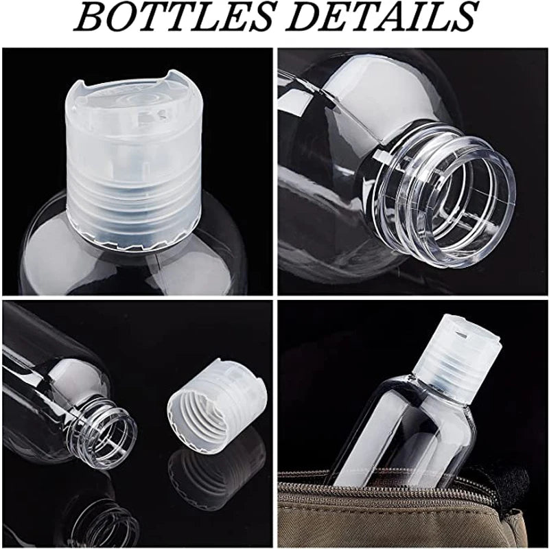 5Pcs 30/50/60/100ml Plastic Squeeze Bottles with Disc Cap Clear Travel Containers For Creams Shampoo Lotions Liquid Body Soap