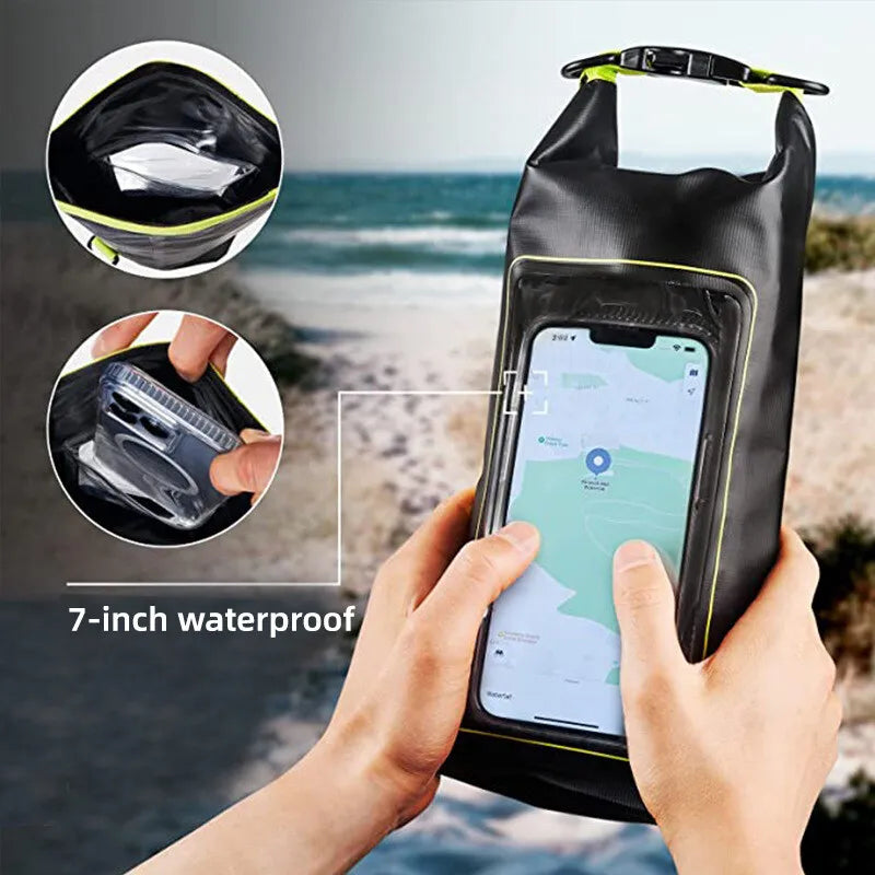 2L Dry Bag Touch Screen Waterproof Bags For Trekking Drifting Rafting Surfing kayak Outdoor Sports Bags Camping Equipment XA394Q