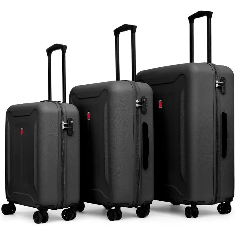 Luggage 3 Pieces Set Suitcase ABS with Spinner Wheels TSA Approved Hardshell Travel Lightweight