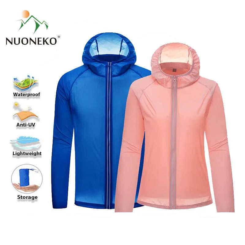 Camping Rain Jacket Men Women Sun Protection Jackets Waterproof Trekking Quick Dry Outdoor Skin Windbreaker Coat Unisex Clothes