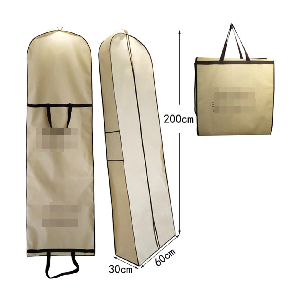 79 inch Super Large Breathable Wedding Gown Long Dress Hanging Garment Bag Foldable Portable Dust Cover Big Storage Travel Bag