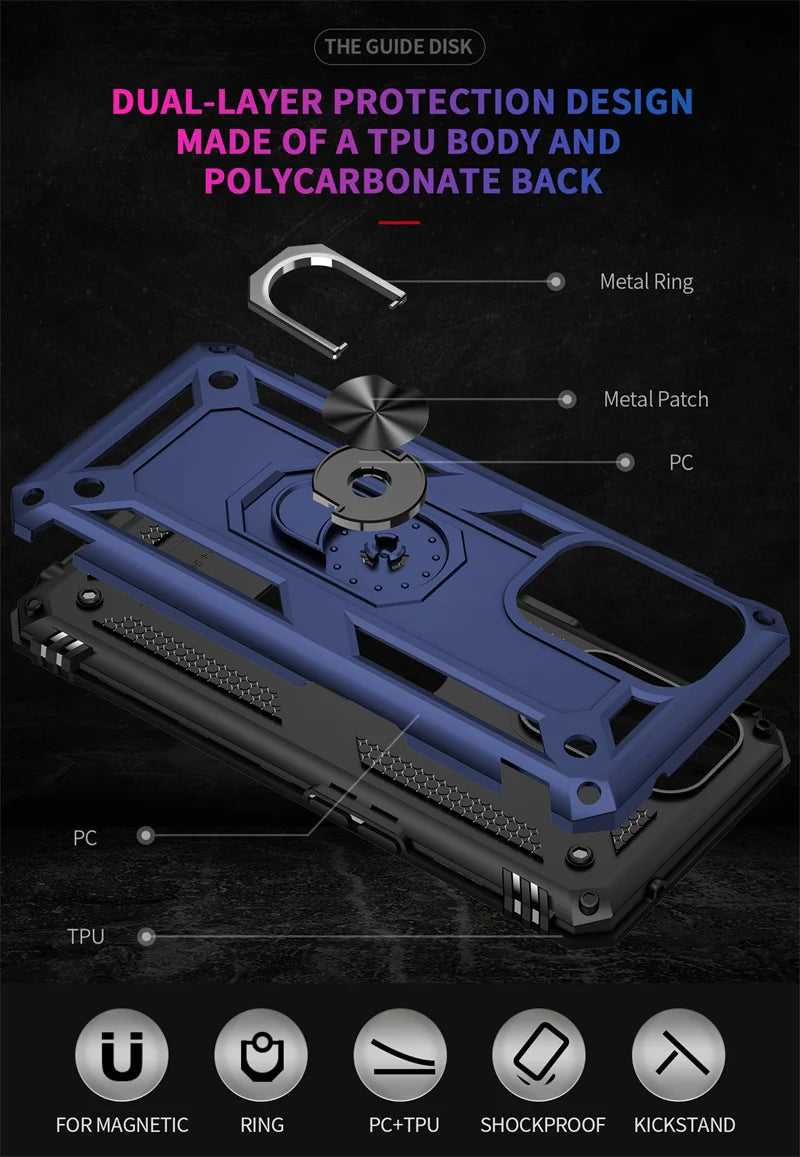 For OPPO A94 5G Case Armor Shockproof Magnetic Car Holder Ring Phone Case for Reno 5Z 5 Z Reno5Z A 94 Oppoa94 Hard PC Back Cover