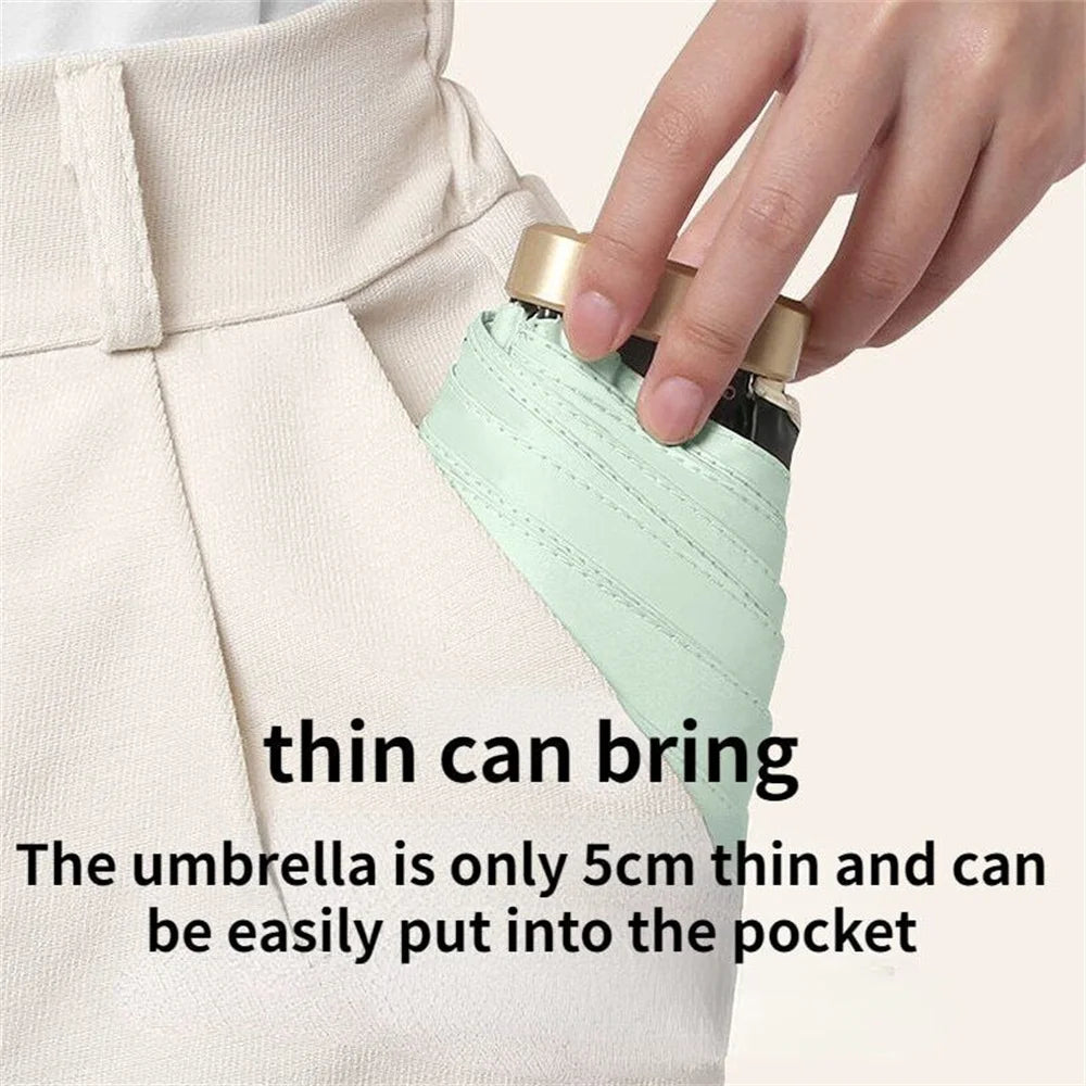 Sun Umbrella Very Small Mini Umbrella Folding Travel Umbrella Pocket Sun Protection Ultraviolet and Protection Parasol