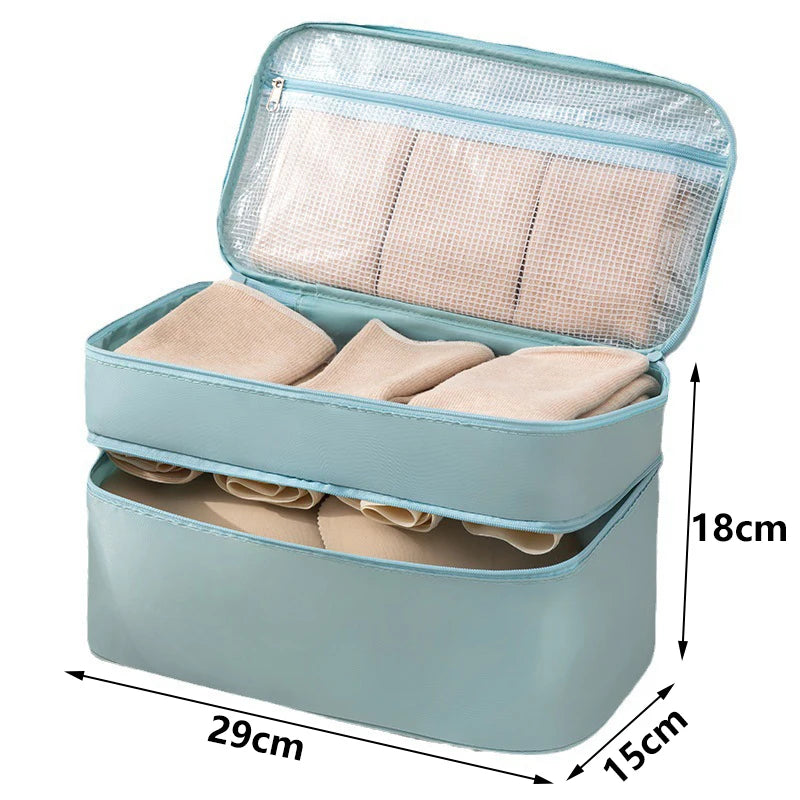 Portable Underwear Bra Storage Bag Travel Waterproof Organizers Multi-Layer Toiletry Packing Cube Sundries Cosmetic Storage Bag