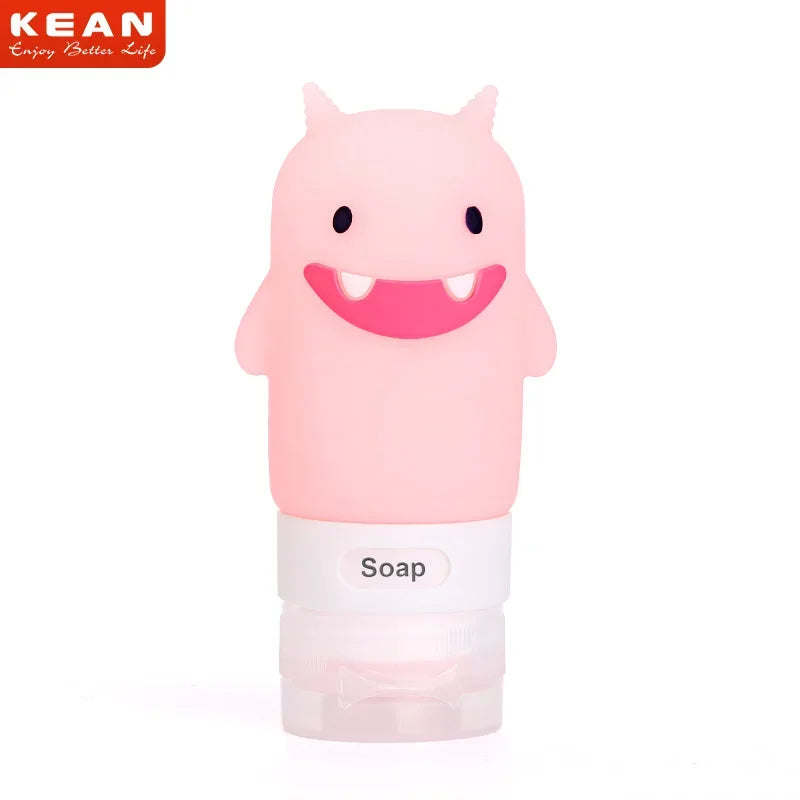 Portable Cute Cartoon Bear Penguin Animal Silicone Travel Case Organizer Shampoo Shower Gel Lotion Storage Refillable Bottle