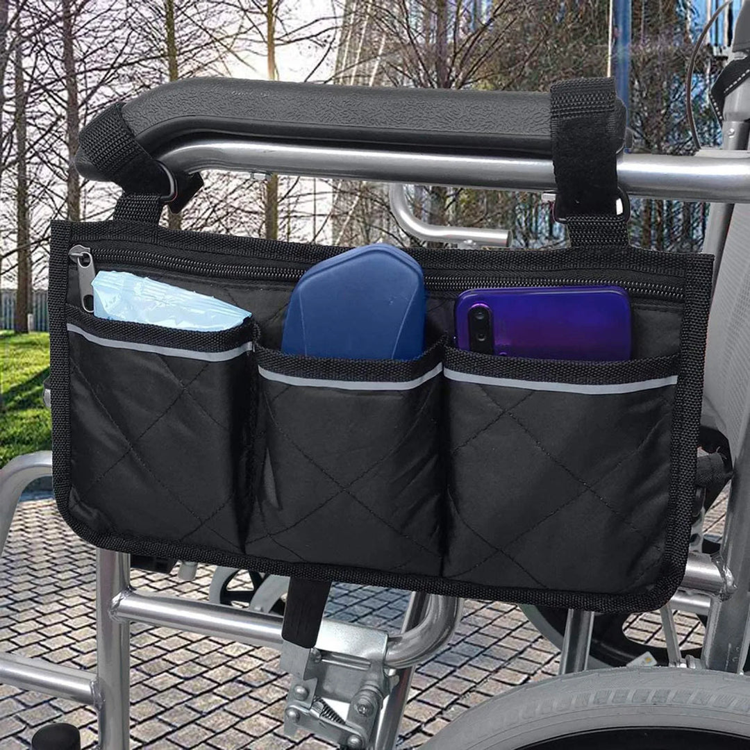 Organizer Bag Wheelchair Armrest Side Storage Bag Seat Carry Bag Portable Wheels Mobile Equipment Accessories Storage Bag