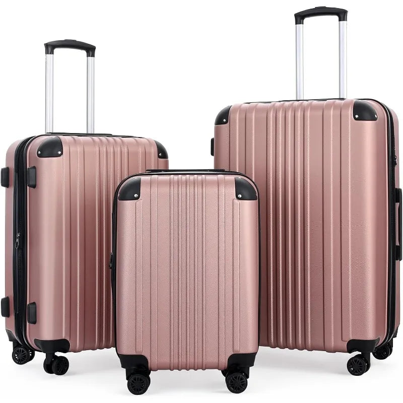 Luggage Sets 3 Pieces Expandable with Spinner Wheels Hard Suitcases Lightweight with Wheels Travel Luggage TSA Approve