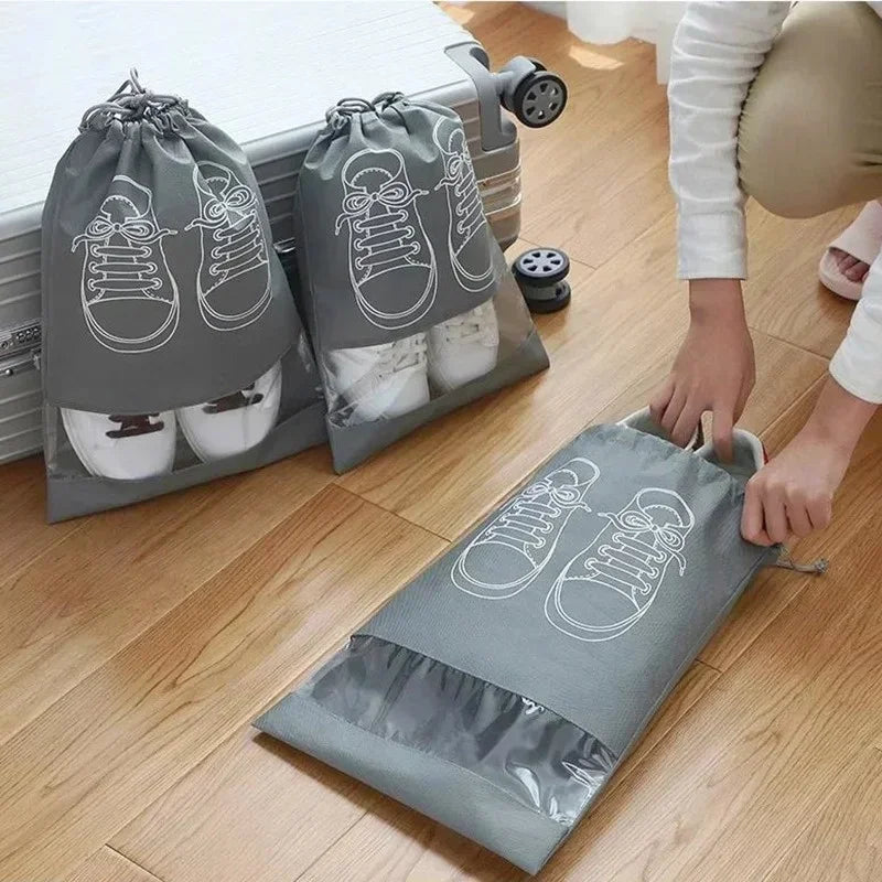 5/10PCS Shoes Storage Organizer Bags Non-Woven Shoe Dust Bags Portable Travel Shoe Bag Shoes Storage Packing Pouch Organizers