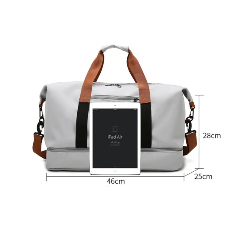 Large Capacity Foldable Men Women Travel Bag Fashion Luggage Duffel Bag Male Sports Fitness Bag Waterproof Female Shoulder Bag