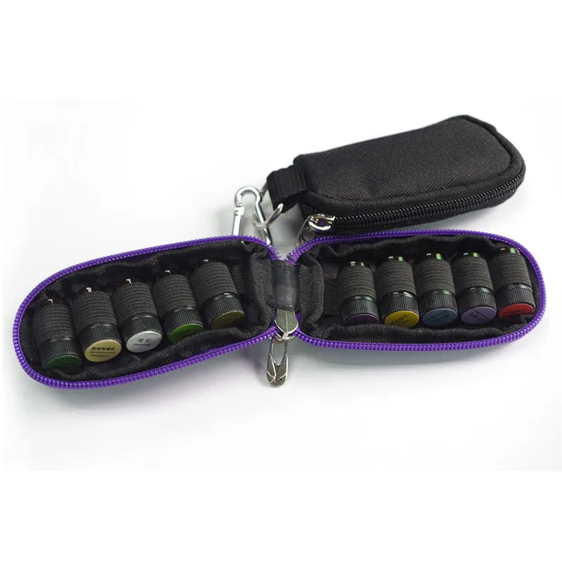 10 Slot Bottle Essential Oil Case Protects For 3ml Rollers Essential Oils Bag Travel Carrying Storage Organizer