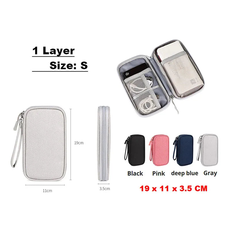 Cable Storage Bag Waterproof Digital Electronic Organizer Portable USB Data Line Charger Plug Storage Bag Travel Cable Organizer