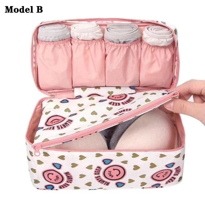 Portable Underwear Bra Storage Bag Travel Waterproof Organizers Multi-Layer Toiletry Packing Cube Sundries Cosmetic Storage Bag