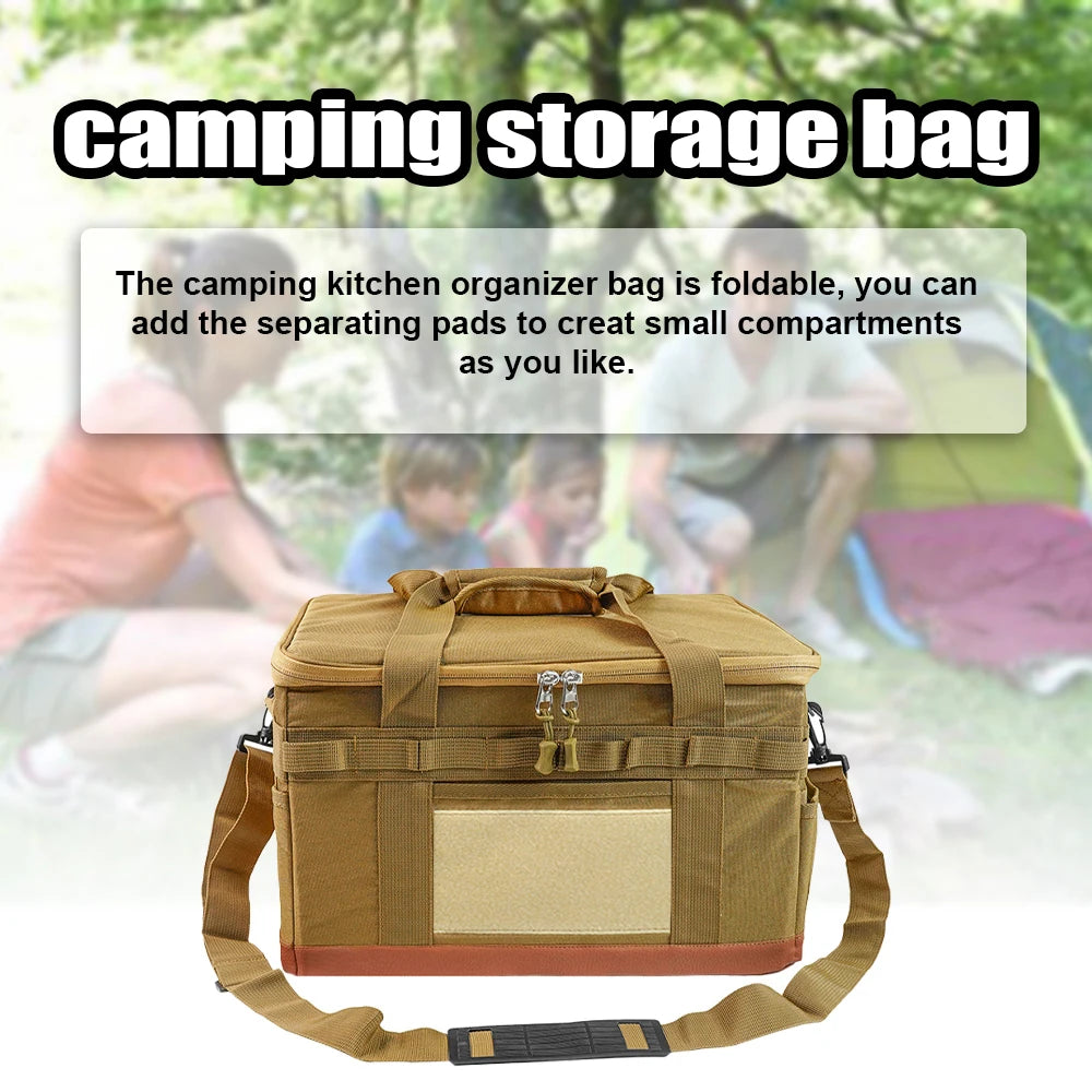 Large Zipper Camping Bag Anti-crash Stove Cookware Carrying Bag Multifunctional Durable Camping Accessories Storage Organizer