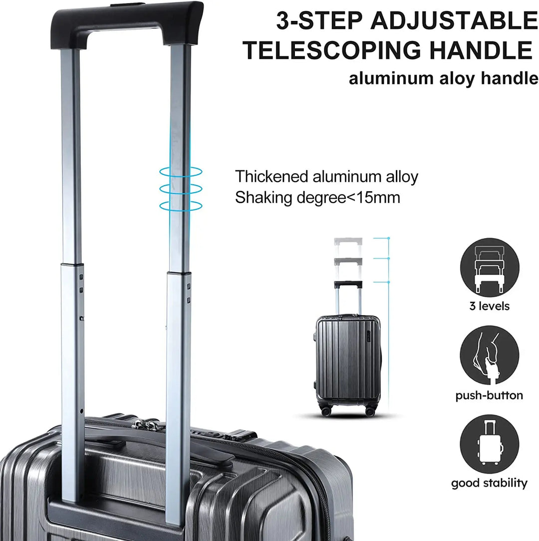 TydeCkare Carry On Cabin Luggage 20 Inch with Front Compartment & Expandable  ABS+PC TSA Approved Lock  Spinner Silent Wheels