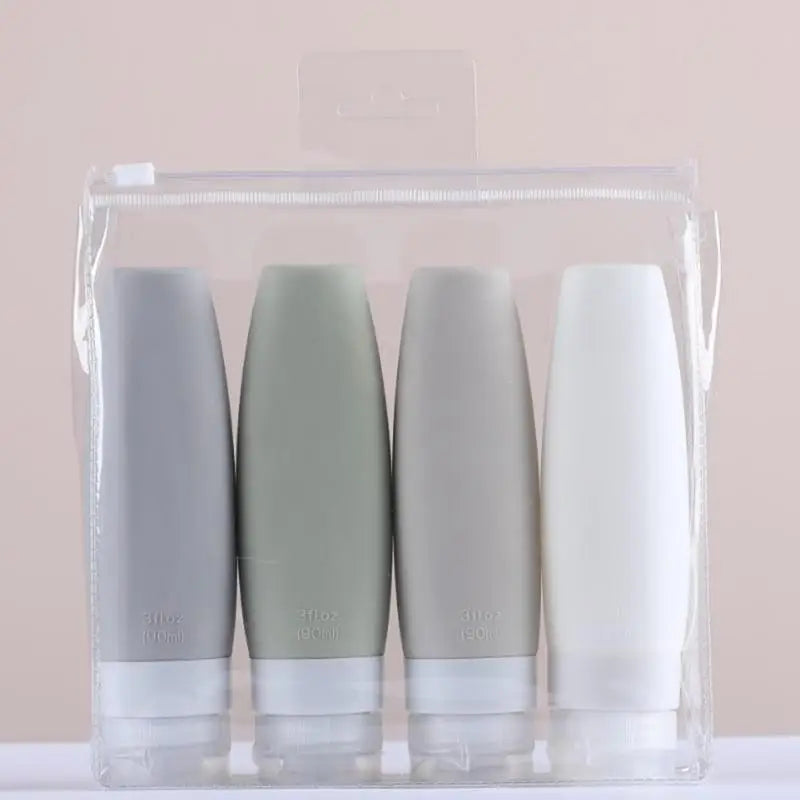 Silicone Toiletry Travel Bottle Refillable Portable Shampoo Bottle Kit Tube Bottling Refill Cosmetic Travel Bottle Set Accessory