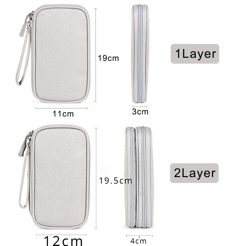 Travel Cable Bag Portable Digital Storage Pouch Charger Data Cable USB Bag Organizer Waterproof Electronic Accessory Storage Bag