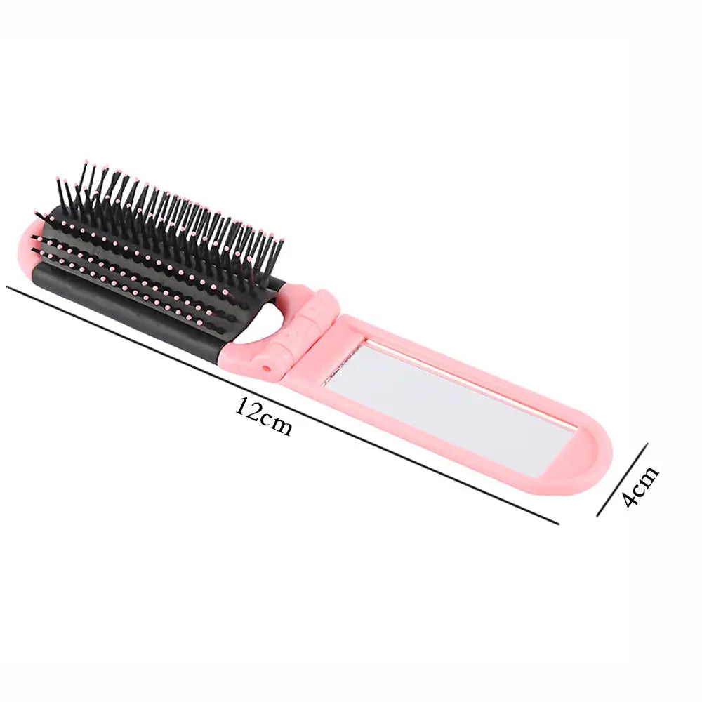 Professional Travel Hair Comb Portable Foldable Comb with Mirror Compact Pocket Sizes Wallet Travel Comb Styling Hair Tools