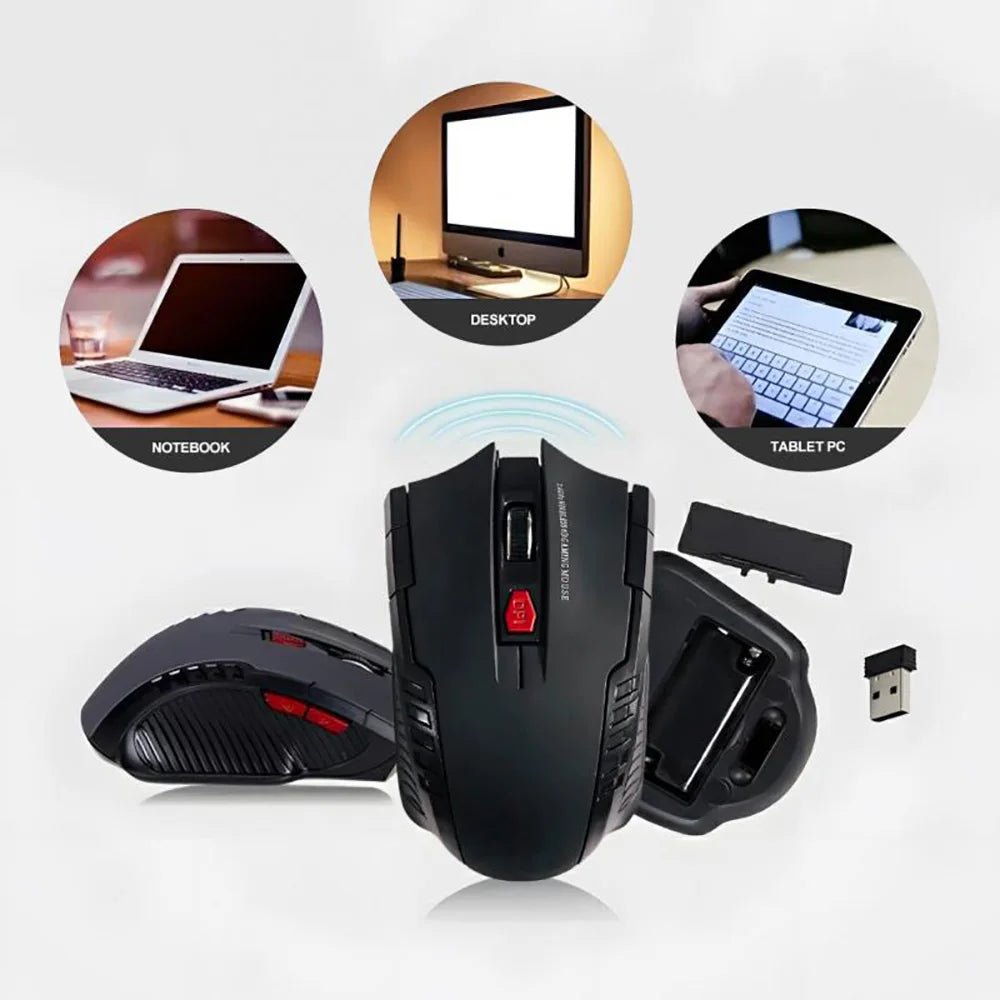 2.4GHz Wireless Mouse Optical Mice Mouse Gaming with USB Receiver Gamer 2000DPI 6 Buttons Mouse For Computer Laptop Accessories