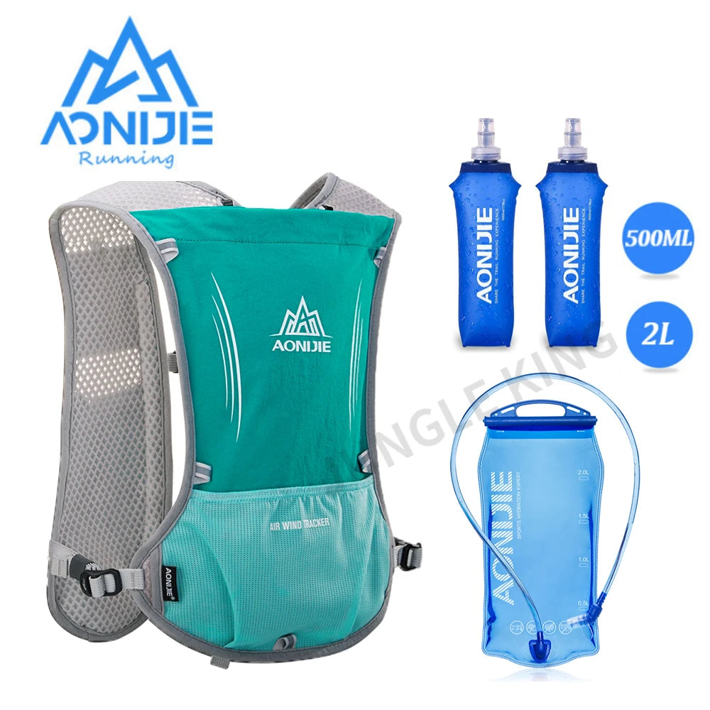 AONIJIE E913S 5L Hydration Pack Backpack Rucksack Bag Vest For 2L Water Bladder Hiking Running Marathon Race Sports Water bottle