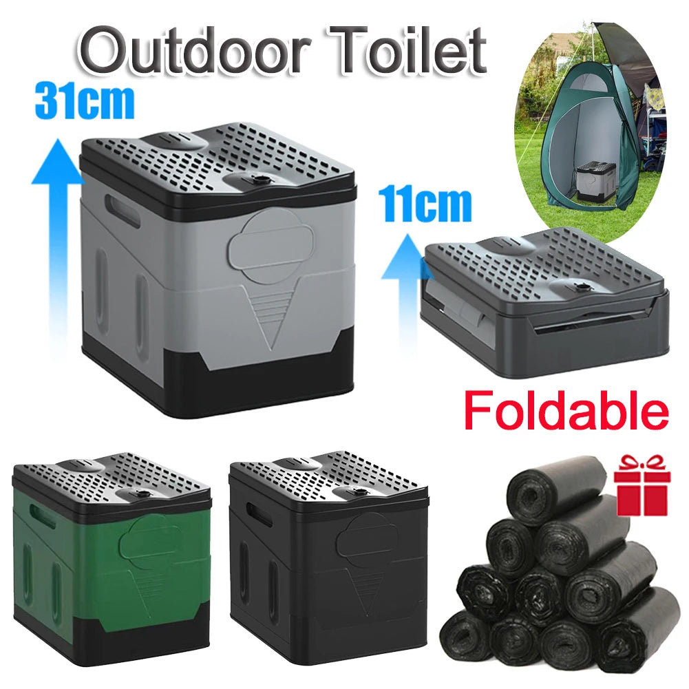 Travel Portable Car Emergency Toilet with cover Outdoor Folding Camping Toilet for Camping Hiking Boat Road Trips Beach