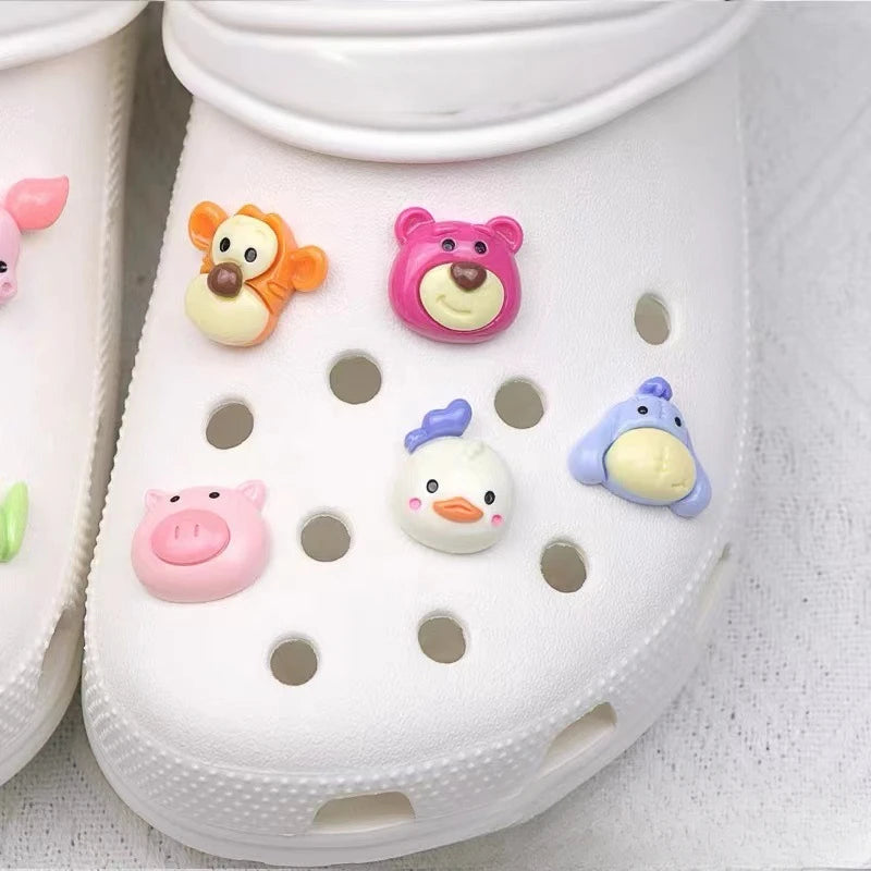 MINISO Cute Cartoon Bear Shoe Charm DIY Shoe Decorations Accessories for Bogg Bag Slides Sandals Clogs Kids Gifts