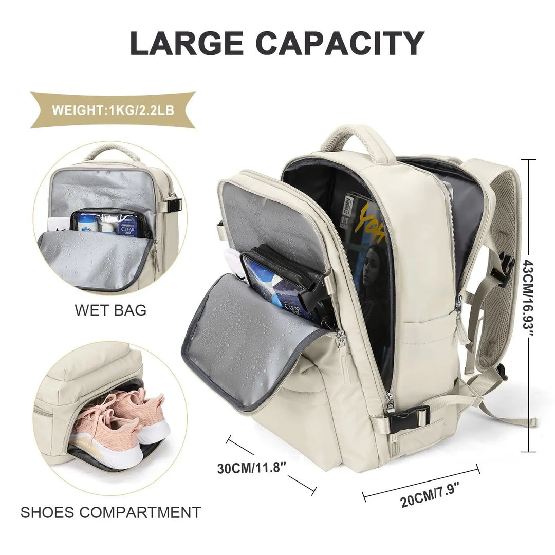 Travel Backpack Women Carry On Backpack Hiking Backpack Waterproof Outdoor Sports Rucksack Casual Daypack with USB Charging Port