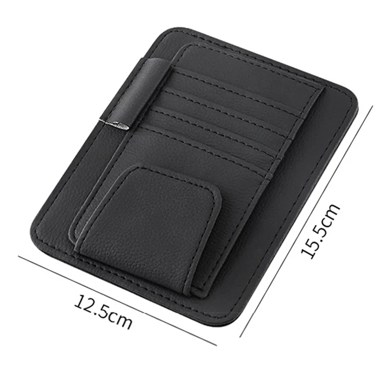 Car Sun Visor Mutil-Pocket Storage Organizer Auto Interior Accessories Car Documents Pouch Credit Card Sun Glasses Pens Holder