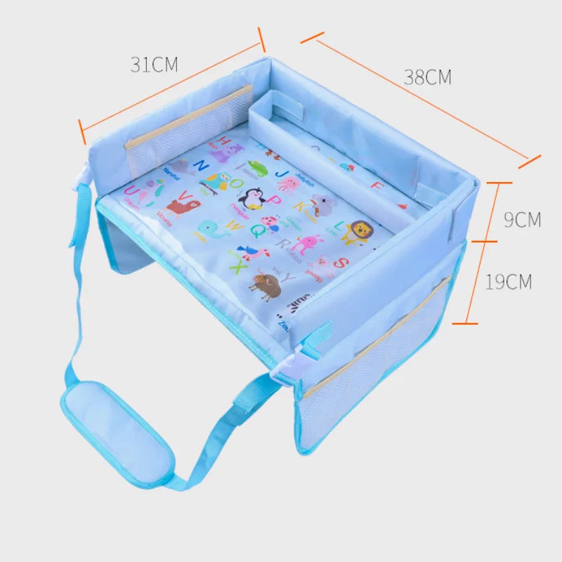 Baby Seat Tray Waterproof Table Car Seat Upgraded Autos Kid Travel Tray Storage Kids Toys Infant Holder Cartoon Baby Fence