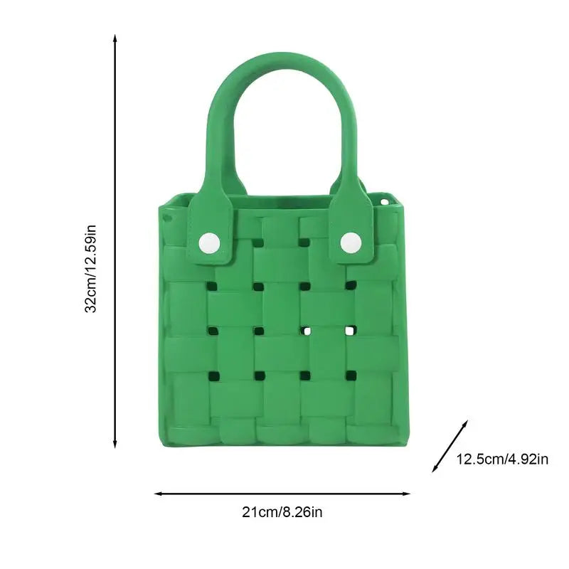 Solid Fashion Hole Durable Waterproof Beach Bag Portable Eva Handbag  Fashion Rubber Handbag Beach Boat Swimming Sports Shopping