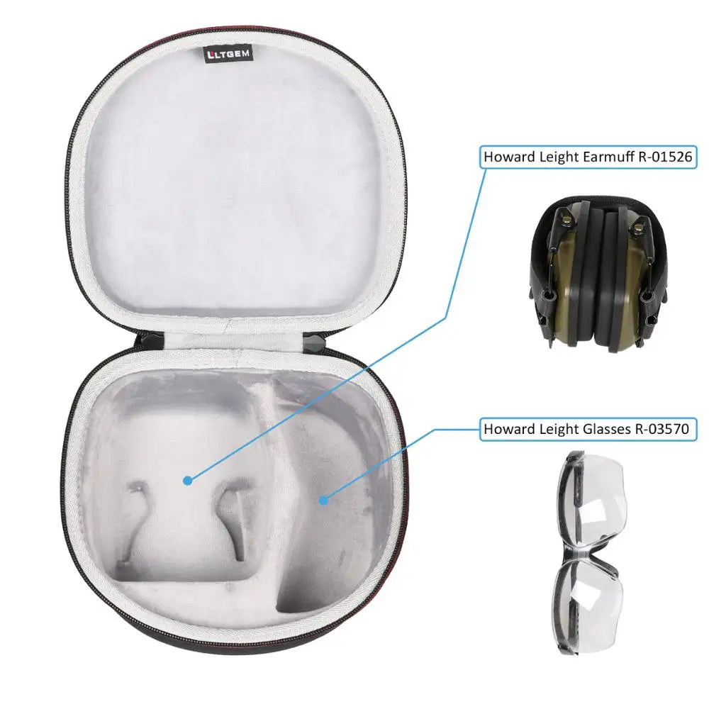 LTGEM Case for both Howard Leight For Honeywell or Awesafe GF01 Impact Sport Earmuff and Genesis Sharp-Shooter Safety Eyewear