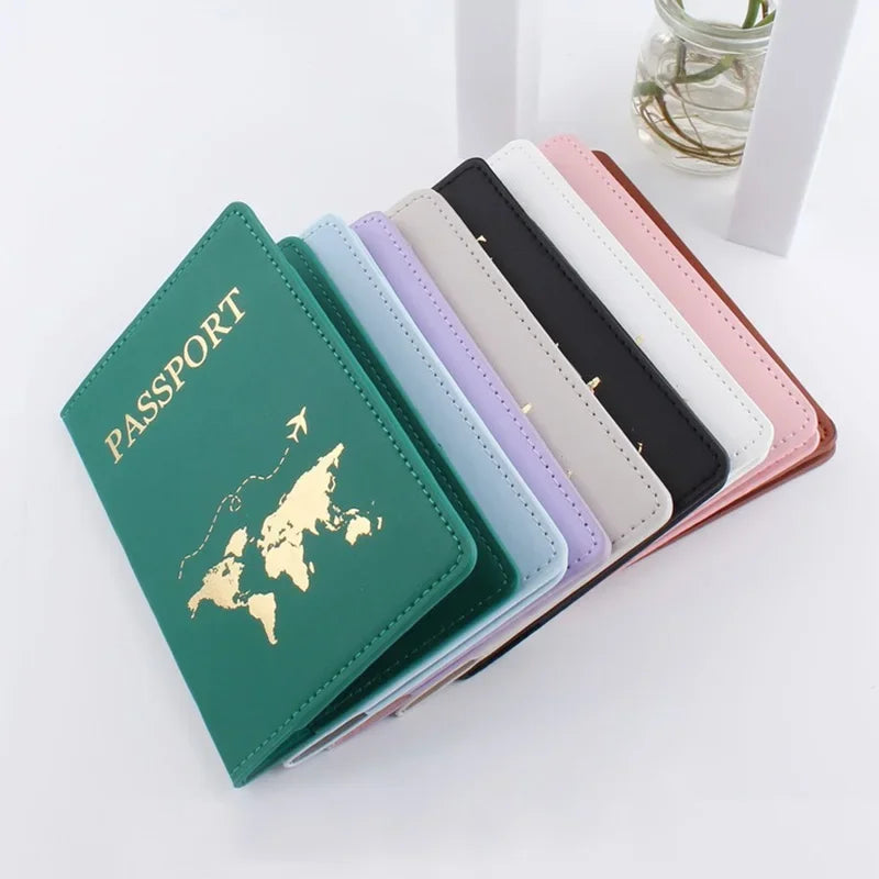 Pu Leather Passport Cover Simple Letter Plane Pattern Men Women Travel Wedding Passport Covers Holder Fashion Wedding Gift