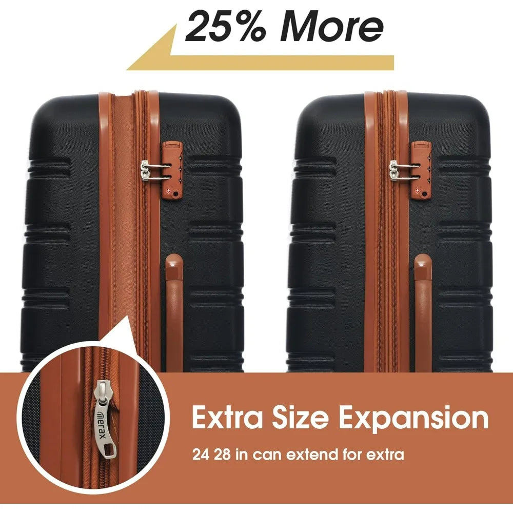 Luggage Sets of 3 Piece Carry on Suitcase Airline Approved,Hard Case Expandable Spinner Wheels