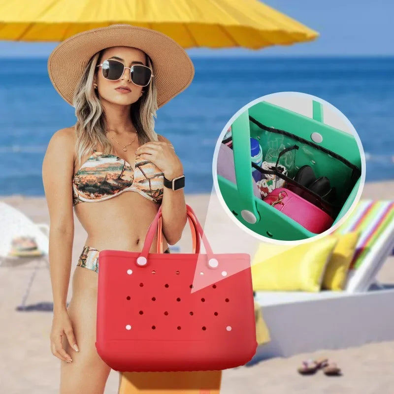 Clear Insert Bogg Bag Waterproof Summer Beach Pool Basket Jelly Handbag Extra Large Storage Inner Bogg Bag Accessories Organizer