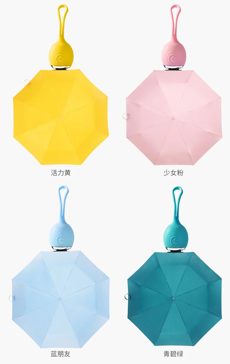 Folding Umbrella Automatic Sunscreen Sun Umbrella Women's Color Girl Cute Handle Umbrella Automatic Umbrella for Rain& Windproof